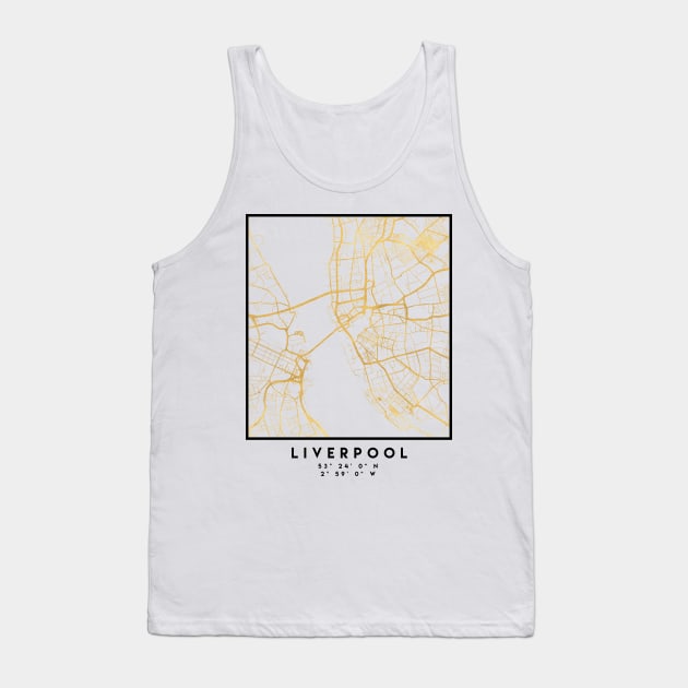 LIVERPOOL UNITED KINGDOM CITY STREET MAP ART Tank Top by deificusArt